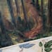 Large Antique Original 27 X 40 Abstract Landscape Oil Painting On Canvas