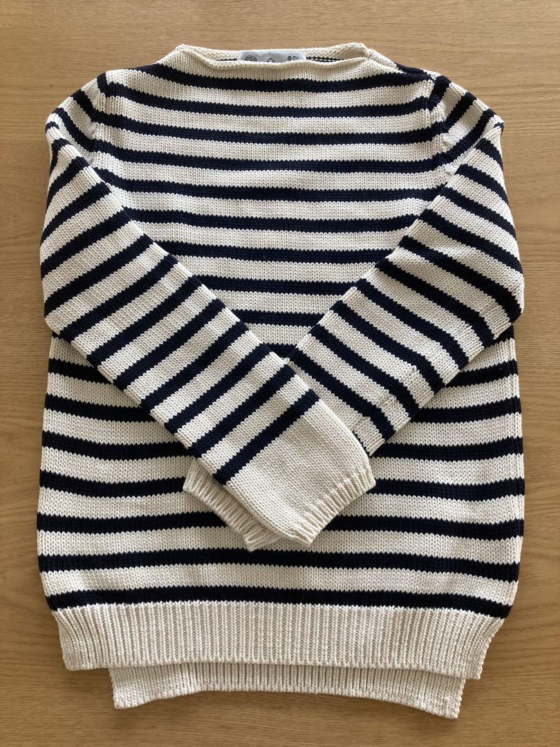 Oldman's Tailor Striped Knit Sweater Long Sleeve Made in Japan