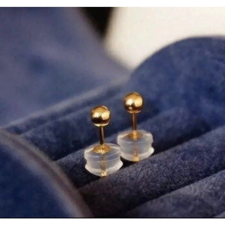 A PAIR AU750 Gold Stud Earrings 18K yellow Gold