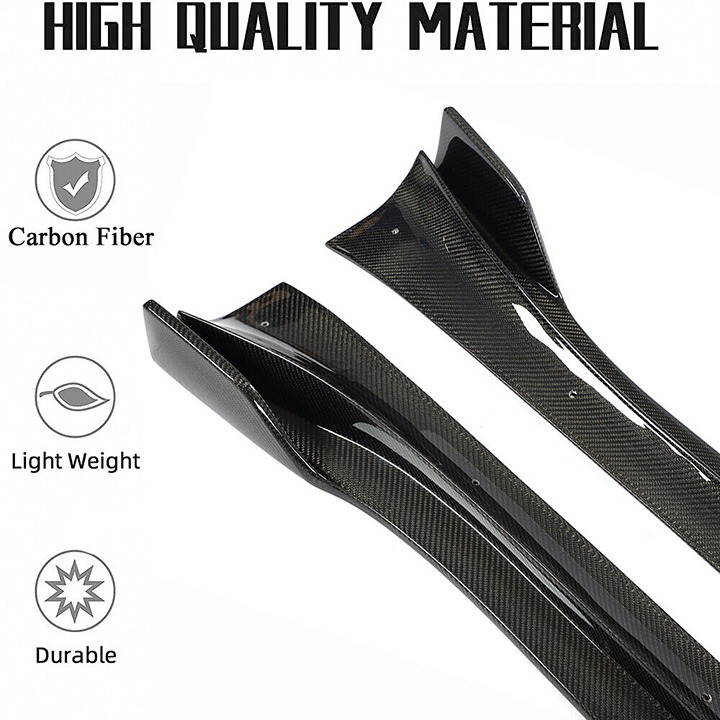 New Tesla Model Y 2020-2023 Real Carbon Fiber Side Skirts Extension Lip Panel