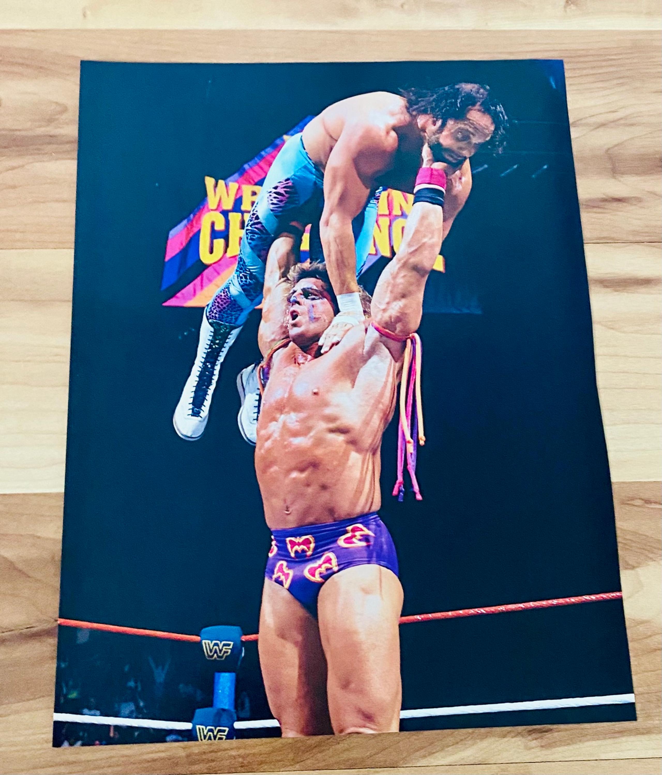 WWE Ultimate Warrior & Macho Man Vintage 8x10 Rare Picture Photo Print WWF