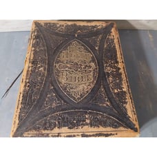 Leather Bound Family Bible 1871 Illustrated Polyglot Old/New Testaments Photos