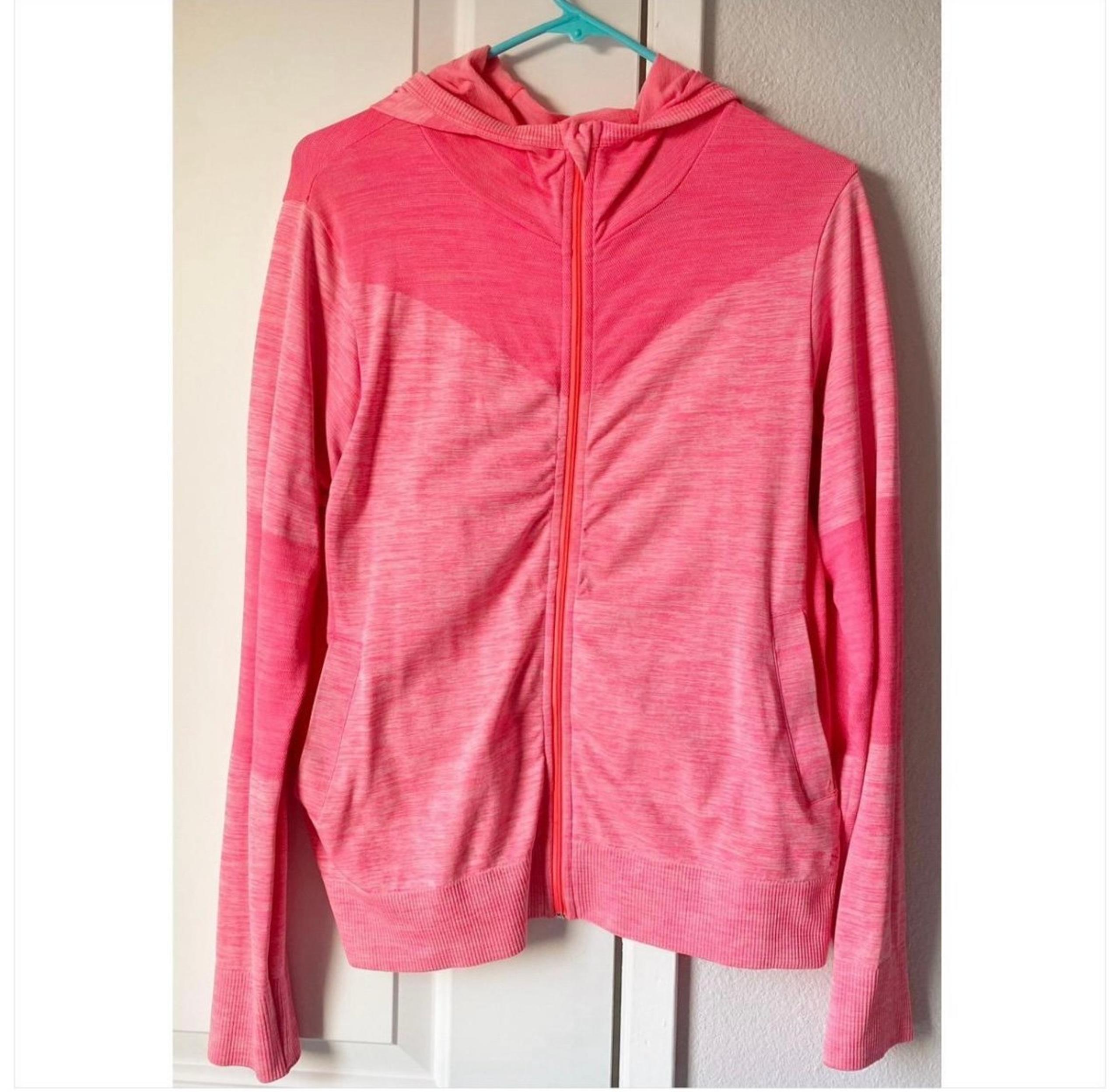 H&M Full Zip Long Sleeve Pink Hooded Sweatshirt Women's Size M(6)