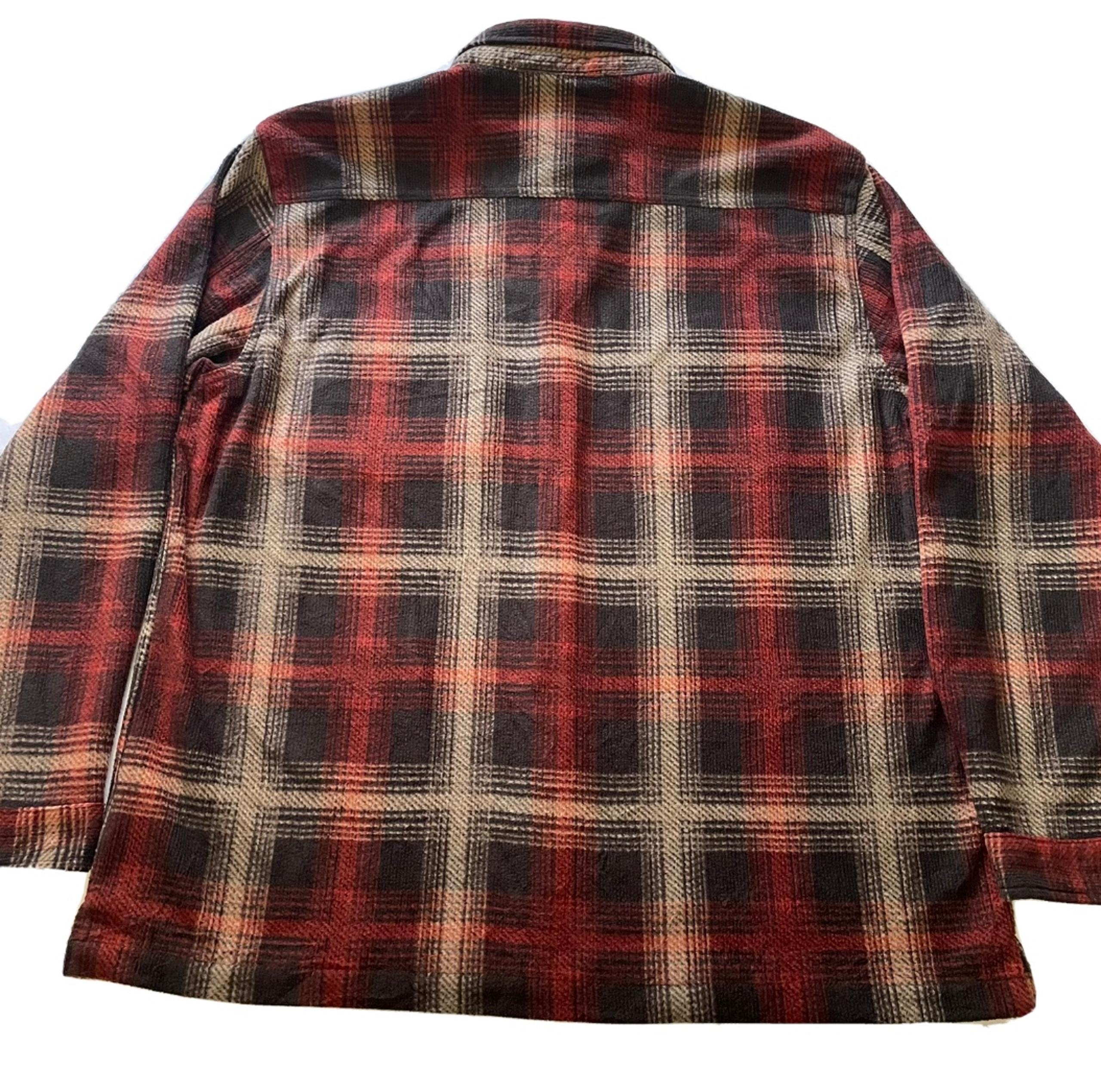 Weatherproof Vintage Men's Size XL Warm Soft Plaid Fleece Shirt Jacket Bottom Up