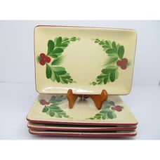 Gail Pittman Christmas Memories Appetizer Plates wTrays Set Of 4