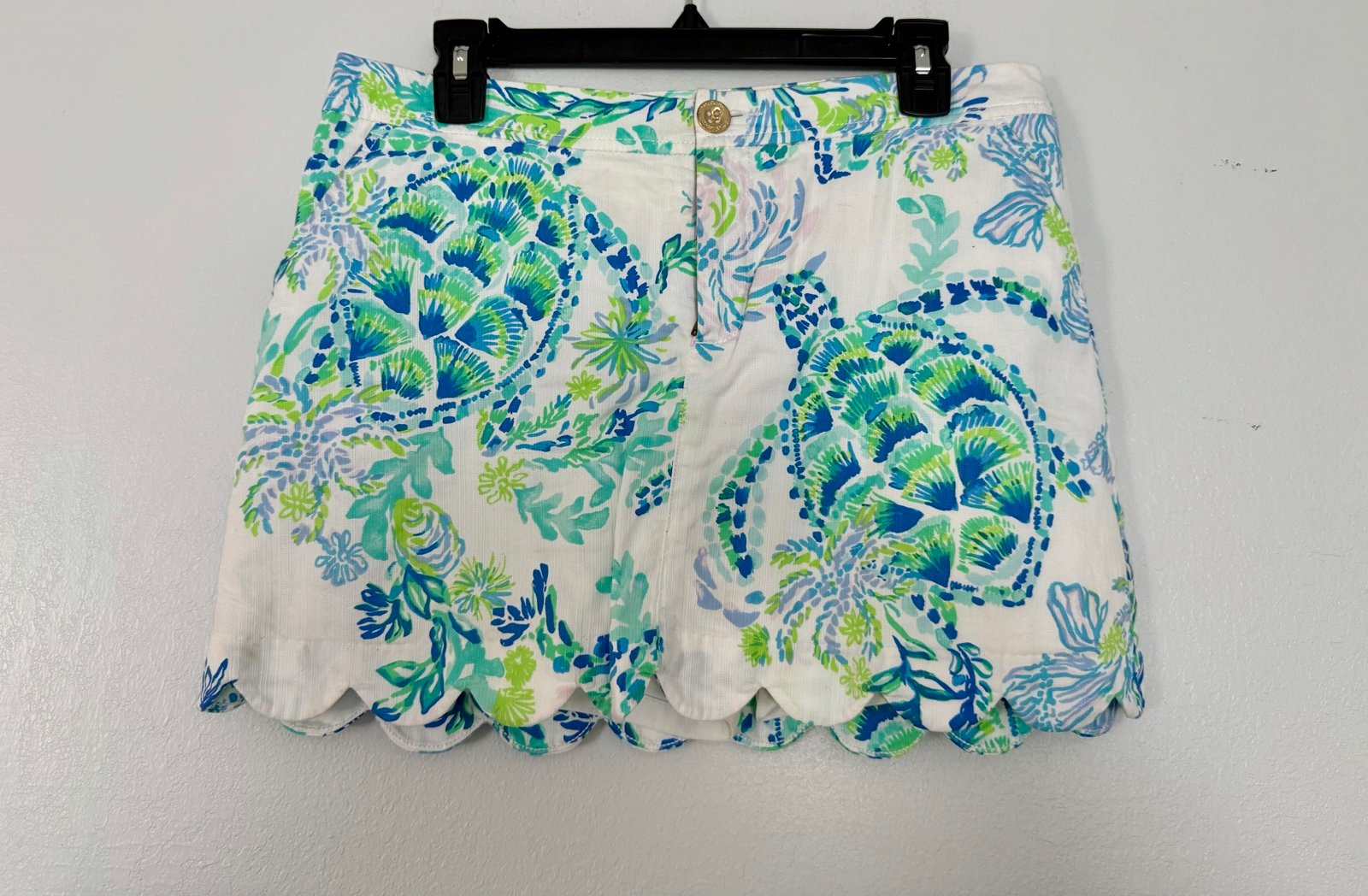 Lilly Pulitizer Skort Womens 8 Blue Green Collette Resort White Island Ride