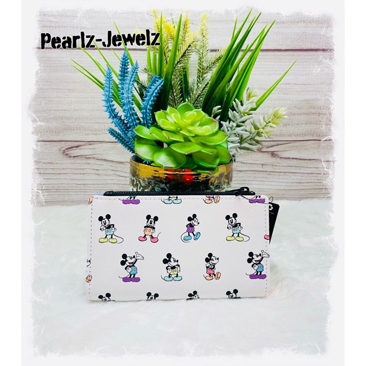 Loungefly Disney Mickey Mouse Pastel Pants Rainbow Pride Pose Allover Wallet NWT