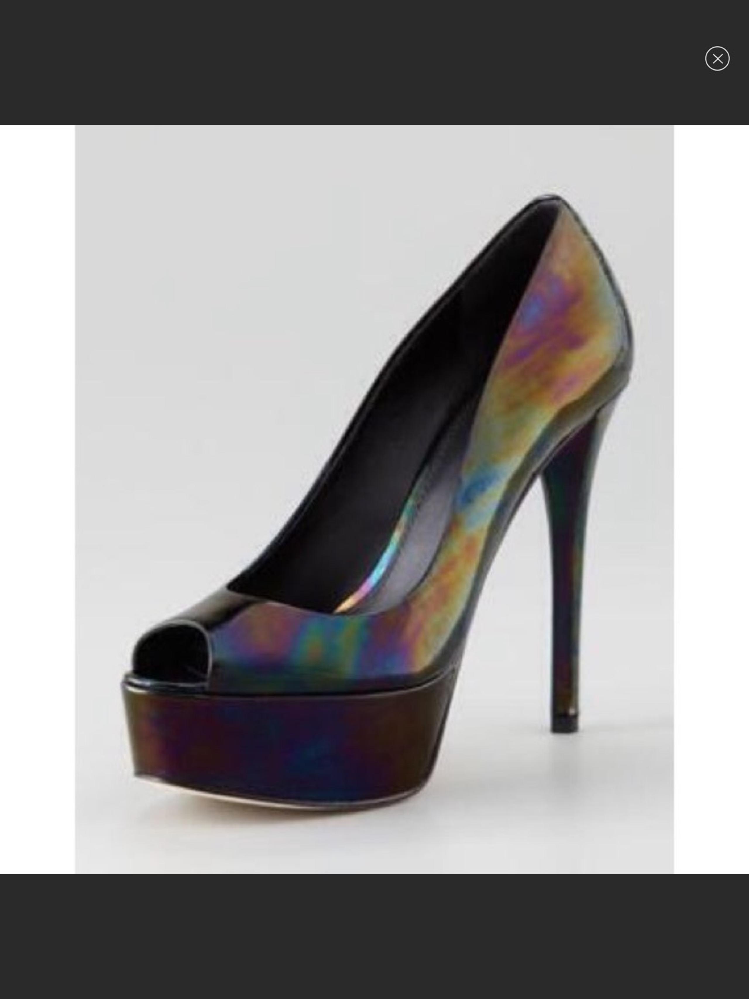 B Brian Atwood Iridescent Peep Toe Pump