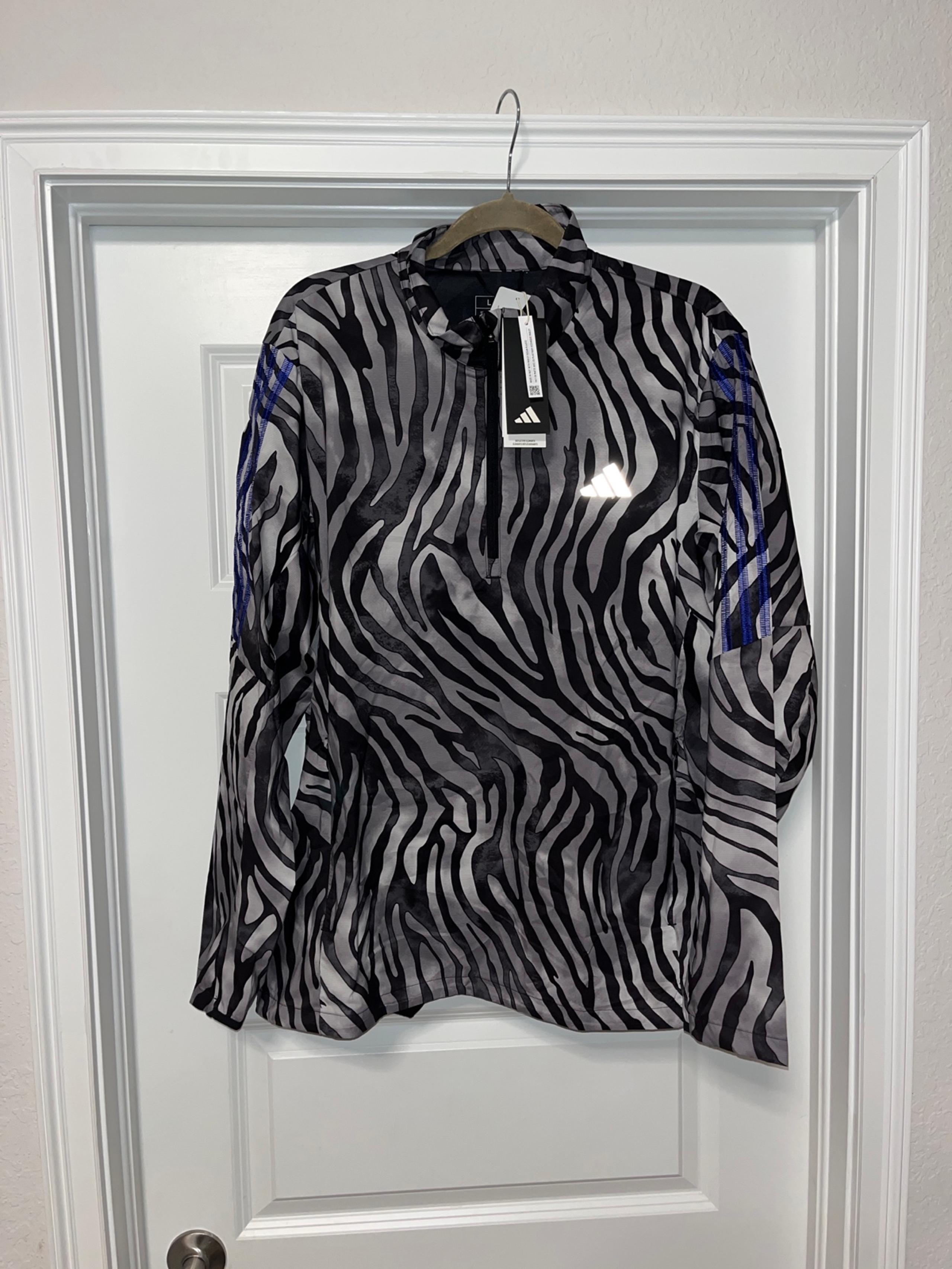 NEW ADIDAS quarter Zip Up running Jacket Men’s Large windbreaker lightweight