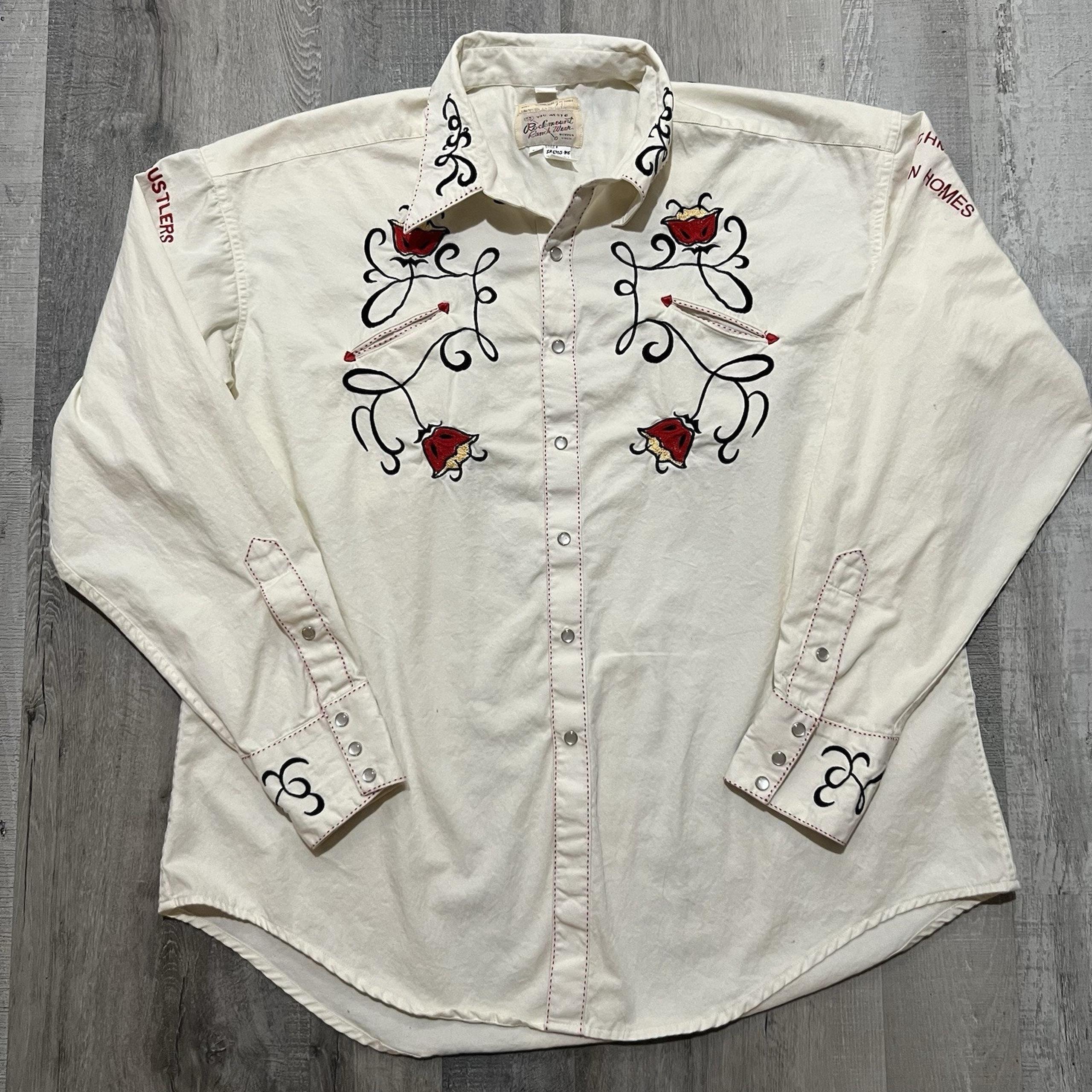 Rockmount Ranch Wear Shirt White Western Pearl Snap Lmtd Edition Denver Rustlers
