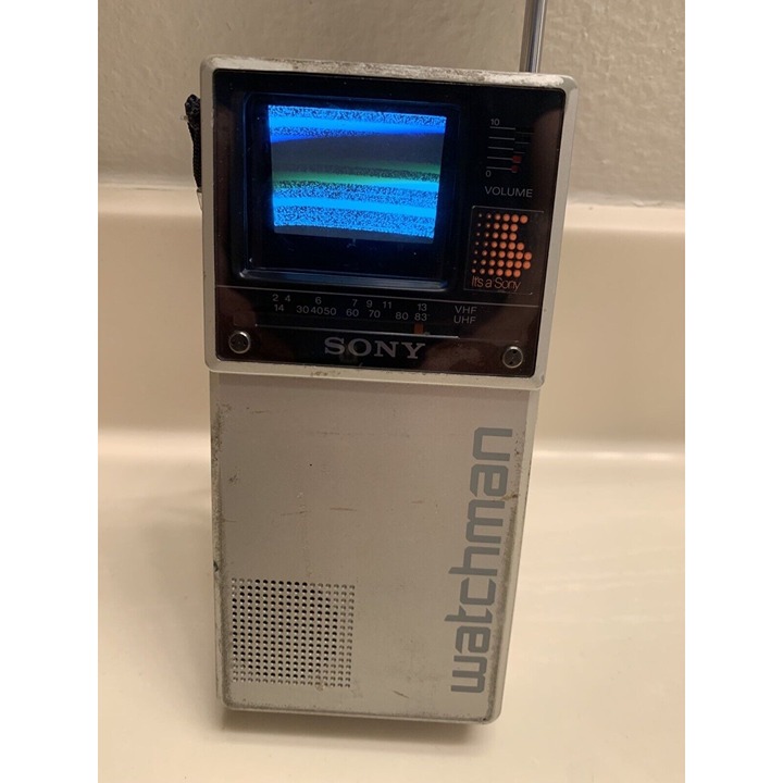 Sony Watchman FD-20A Portable TV VHF UHF w/ Case, Tested & Powers Up