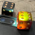 1 pair on Earth RARE black green cherry faturan bakelite dice pair 062424dB@