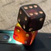 1 pair on Earth RARE black green cherry faturan bakelite dice pair 062424dB@