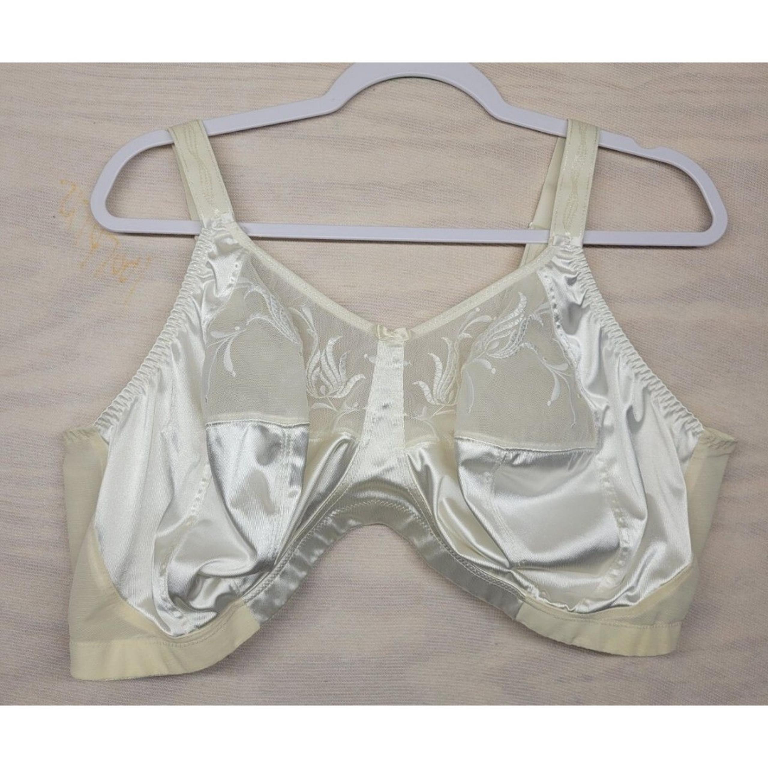 Elomi Women's SZ 48FF Bra Bralette Unlined Side Boning Cream Off White