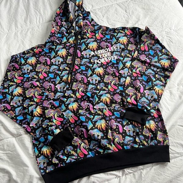 Linda finegold ALF rainbow mushroom hoodie large