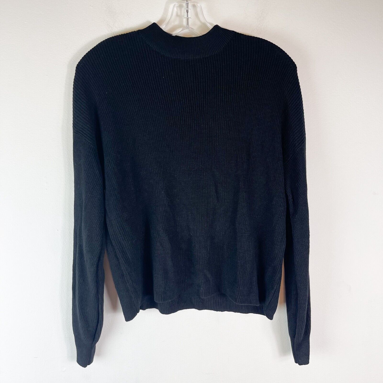 Vero Moda Women's Black LS O-Neck Boxy Pullover Knit Blouse Size XS