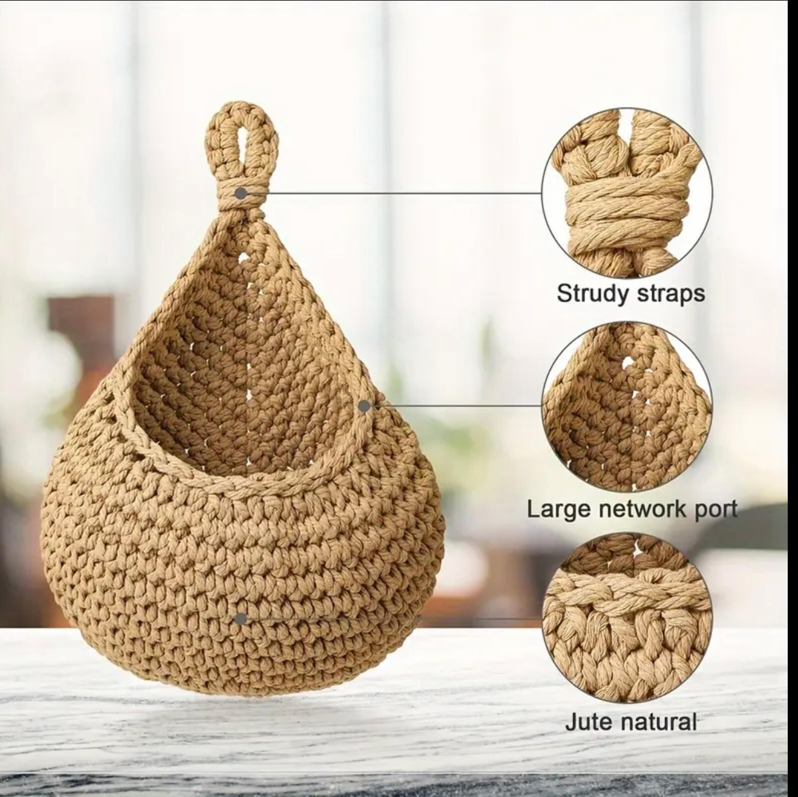 Boho Basket Fruit Basket for Fresh Produce Storage, Vegetable Keeper for Potato,