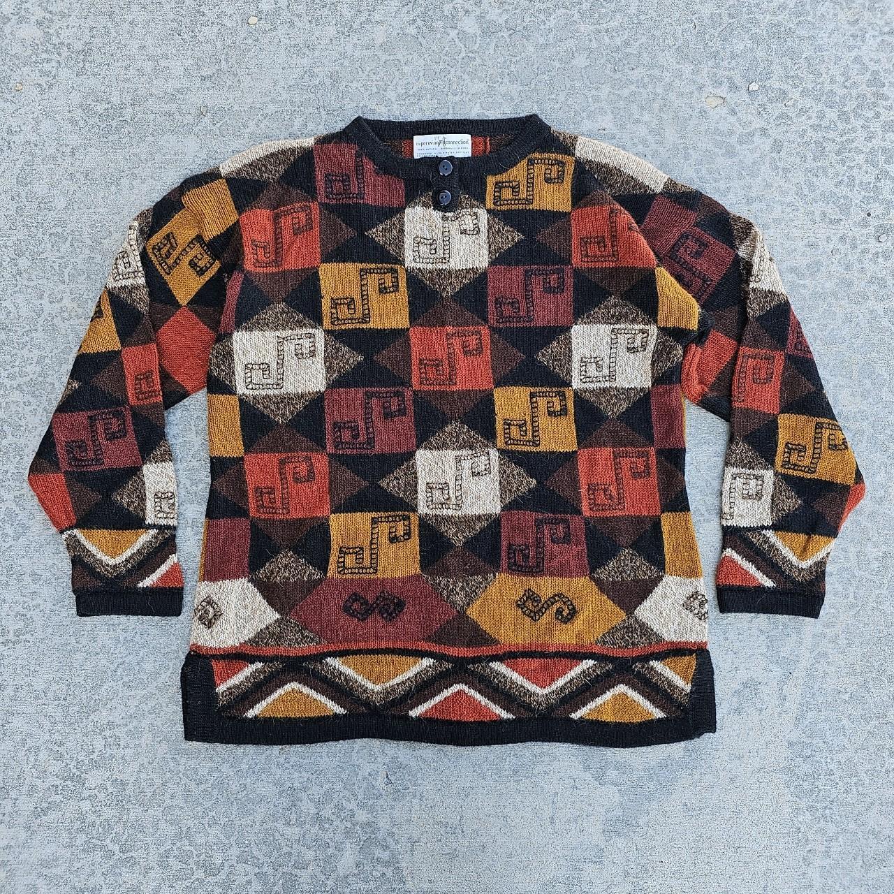 Women's Brown and Orange Jumper