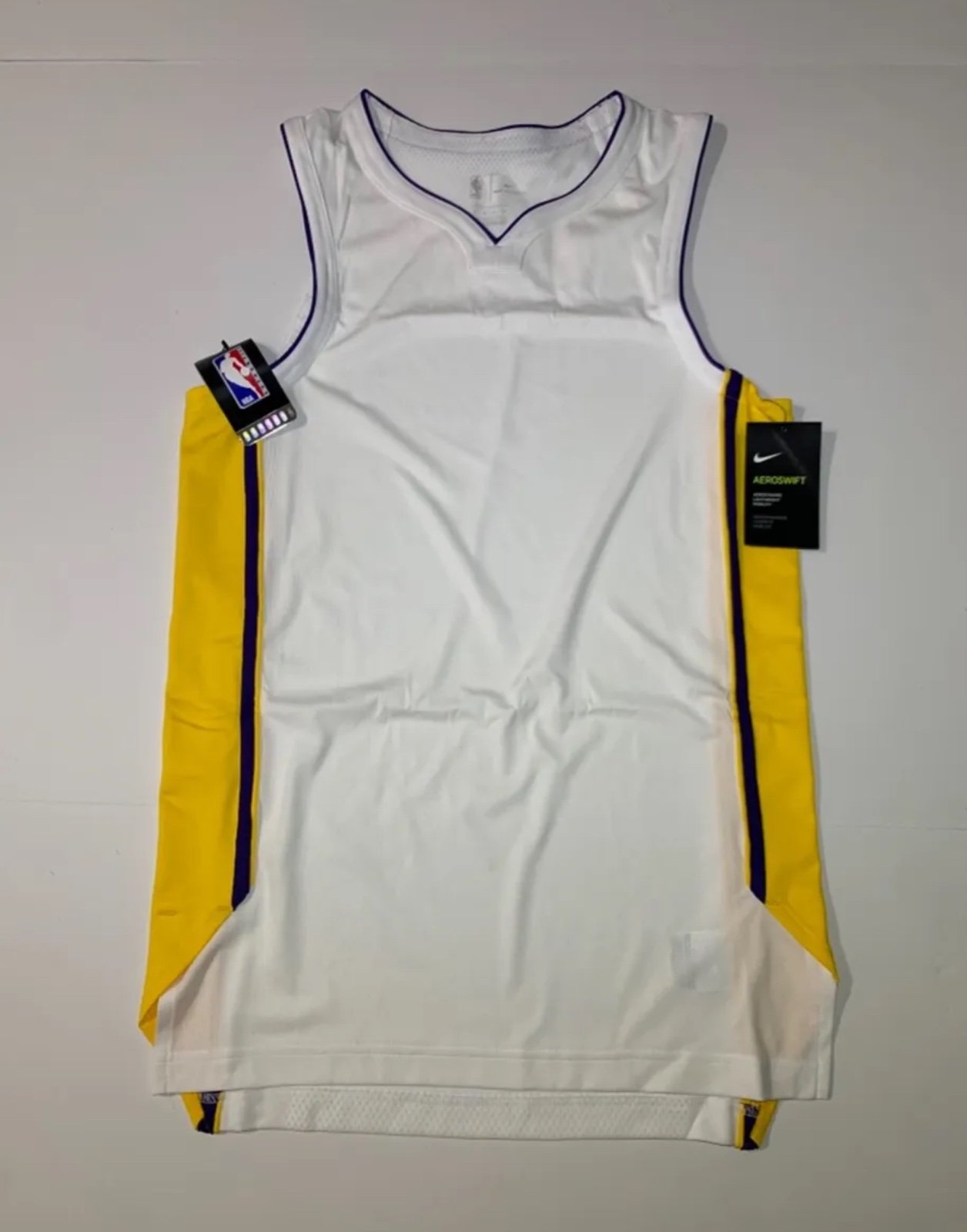 Nike Aeroswift LA Lakers Blank Basketball Jersey White AH8793-100 Mens 56 XXL