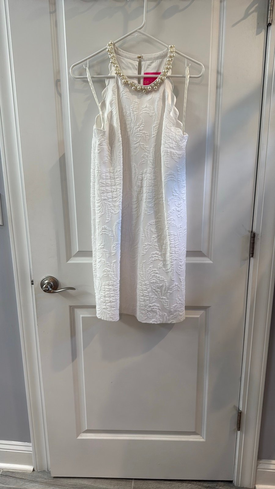 Lilly Pulitzer Tabby Stretch Shift Dress White Pineapple Pucker 010554