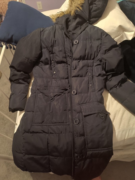 Super Nice Navy Blue winter down lined coat