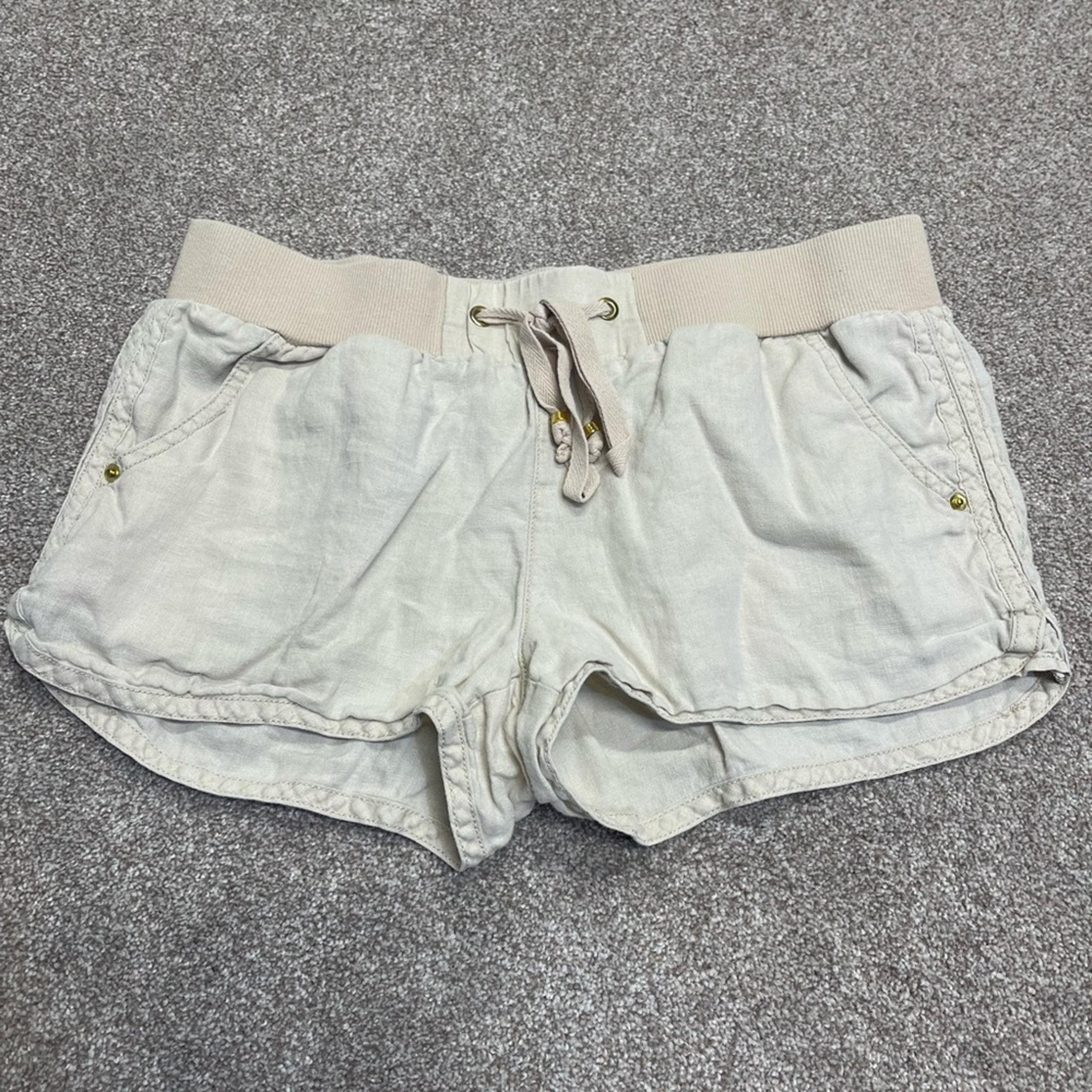breathable relaxed summer Casual Linen Drawstring GUESS Shorts sz M Relaxed