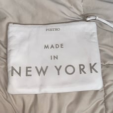 Pietro made in New York leather zip bag stone white