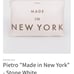 Pietro made in New York leather zip bag stone white