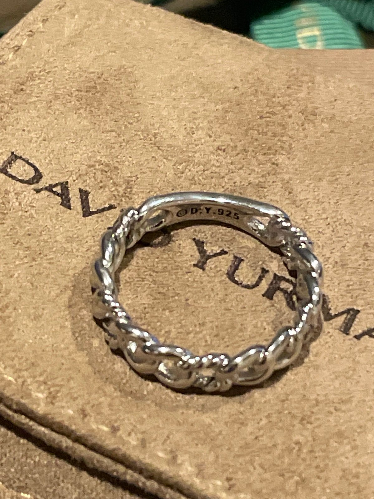 David Yurman Silver chain ring