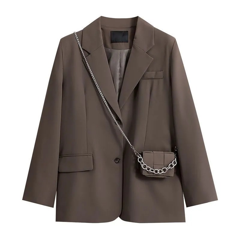 Women's loose casual mid-length overcoat coat