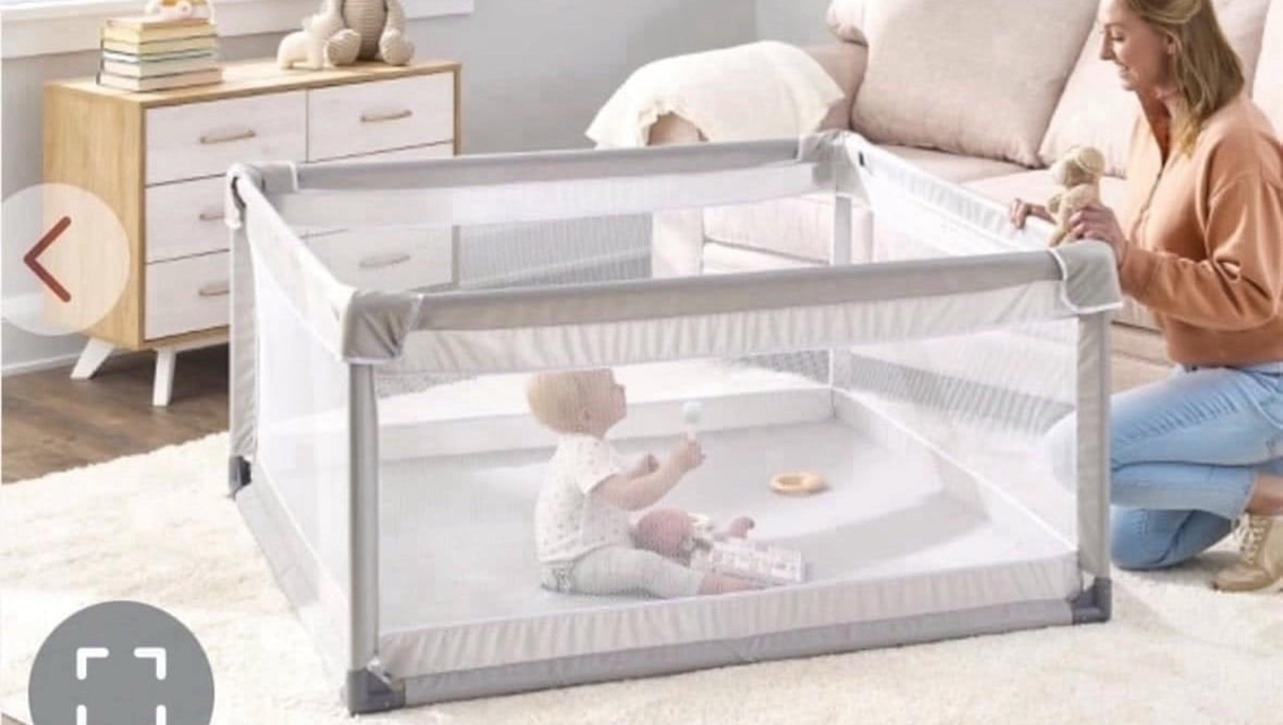 Regalo Soft Sided Playpen For Babies And Toddlers, Award Winning Brand Gray Mesh
