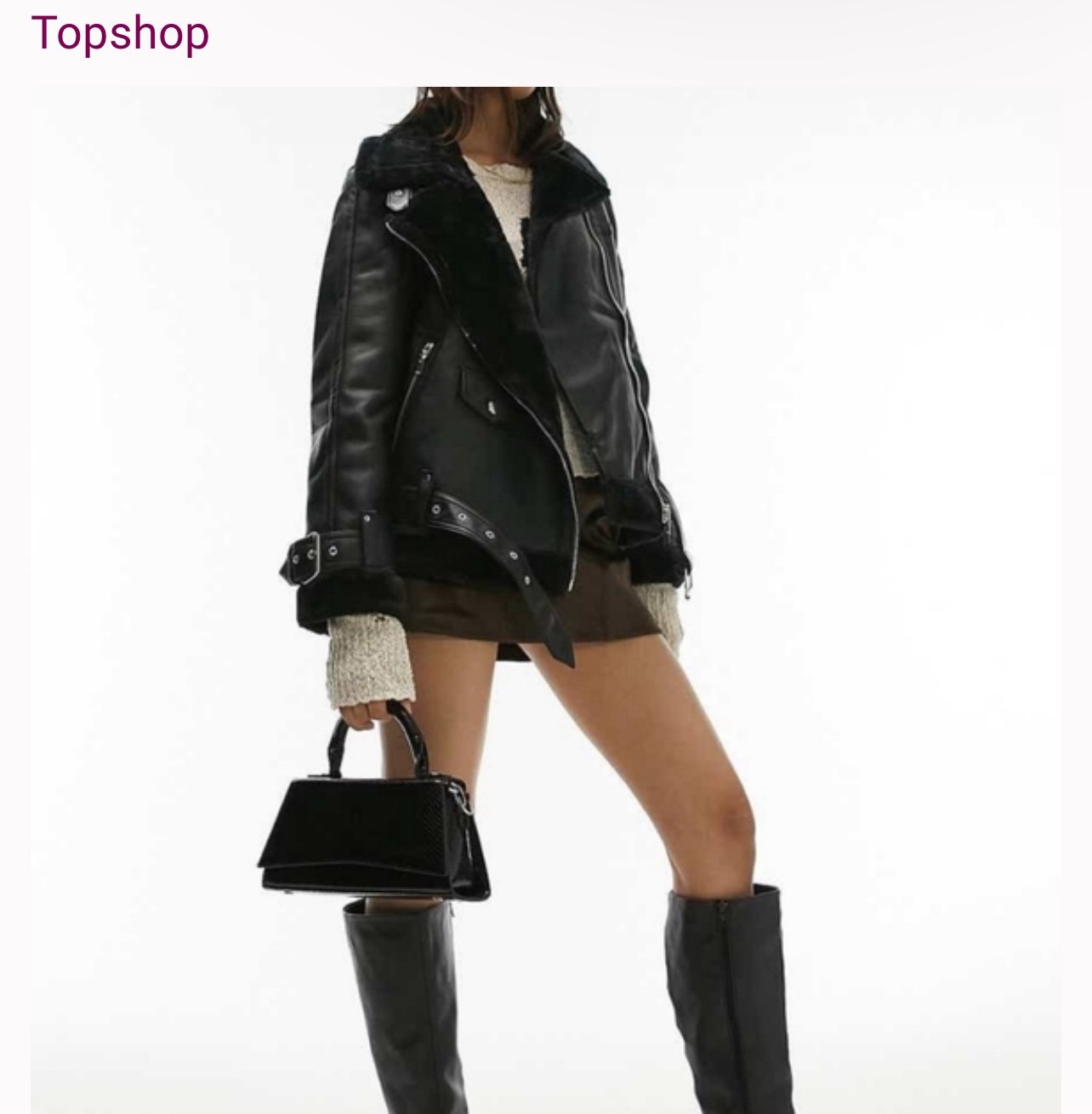 TOPSHOP faux leather biker jacket