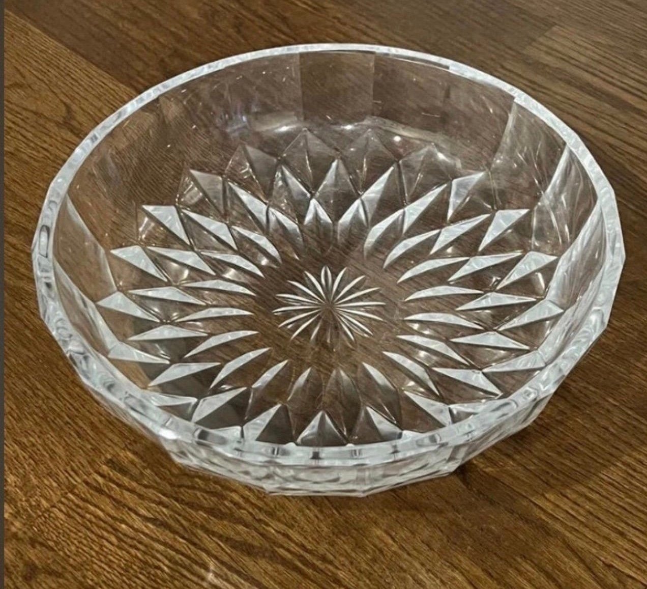 VAL ST Lambert crystal large fruit bowl Signed 10in
