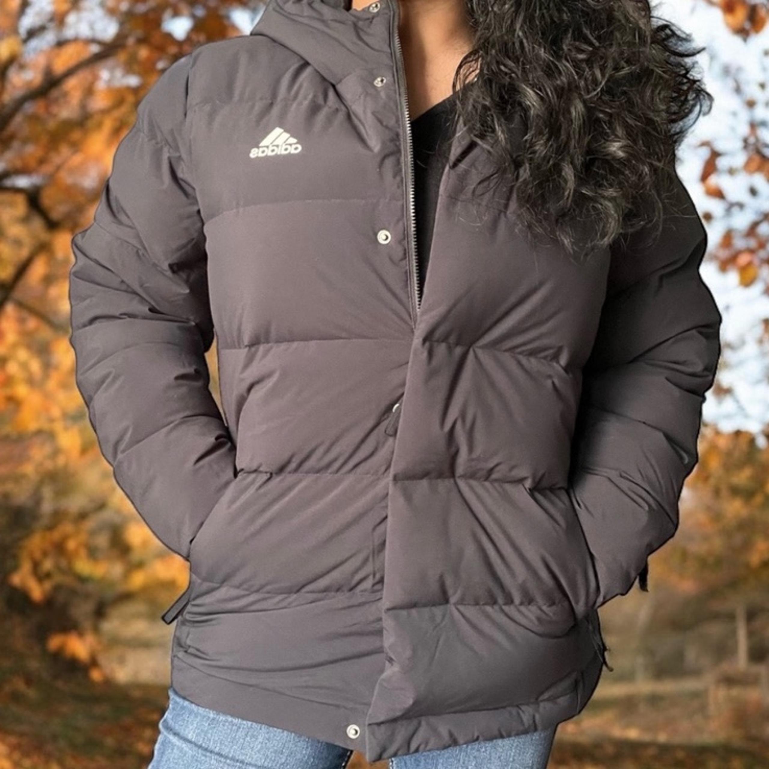 Adidas Padded Hooded Puffer Jacket in Black