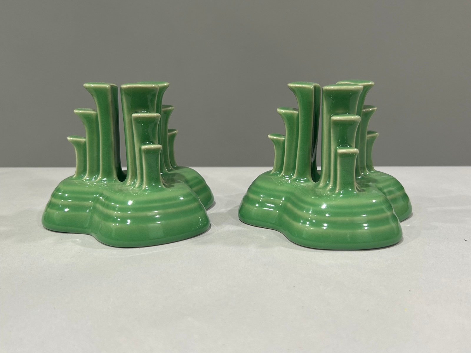 Fiesta ware FIESTA Meadow Pyramid/tripod Candlestick #57/400 Homer Laughlin.