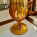 Vtg Amber Fenton Thumbprint Swung Vase