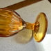 Vtg Amber Fenton Thumbprint Swung Vase