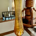 Vtg Amber Fenton Thumbprint Swung Vase