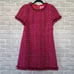 Kate Spade Festive Tweed Dress Pink Size 4 Berry Plaid Fringe Shift Mini Lined