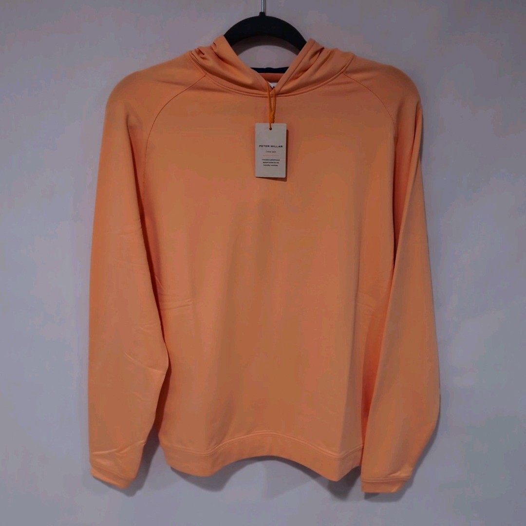 Peter Millar Crown Sport Pine Performance Hoodie Pullover Golden Rays Small 140