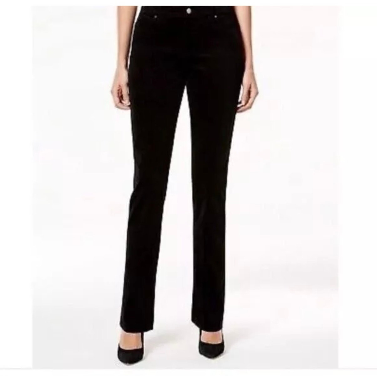 J. Jill Black Velvet Slim Fit Mid Rise Pants Size 10 Tall