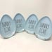 Rae Dunn Baby Blue Appetizer/Salad/Dessert Plates Oval Shape States Bunny Love