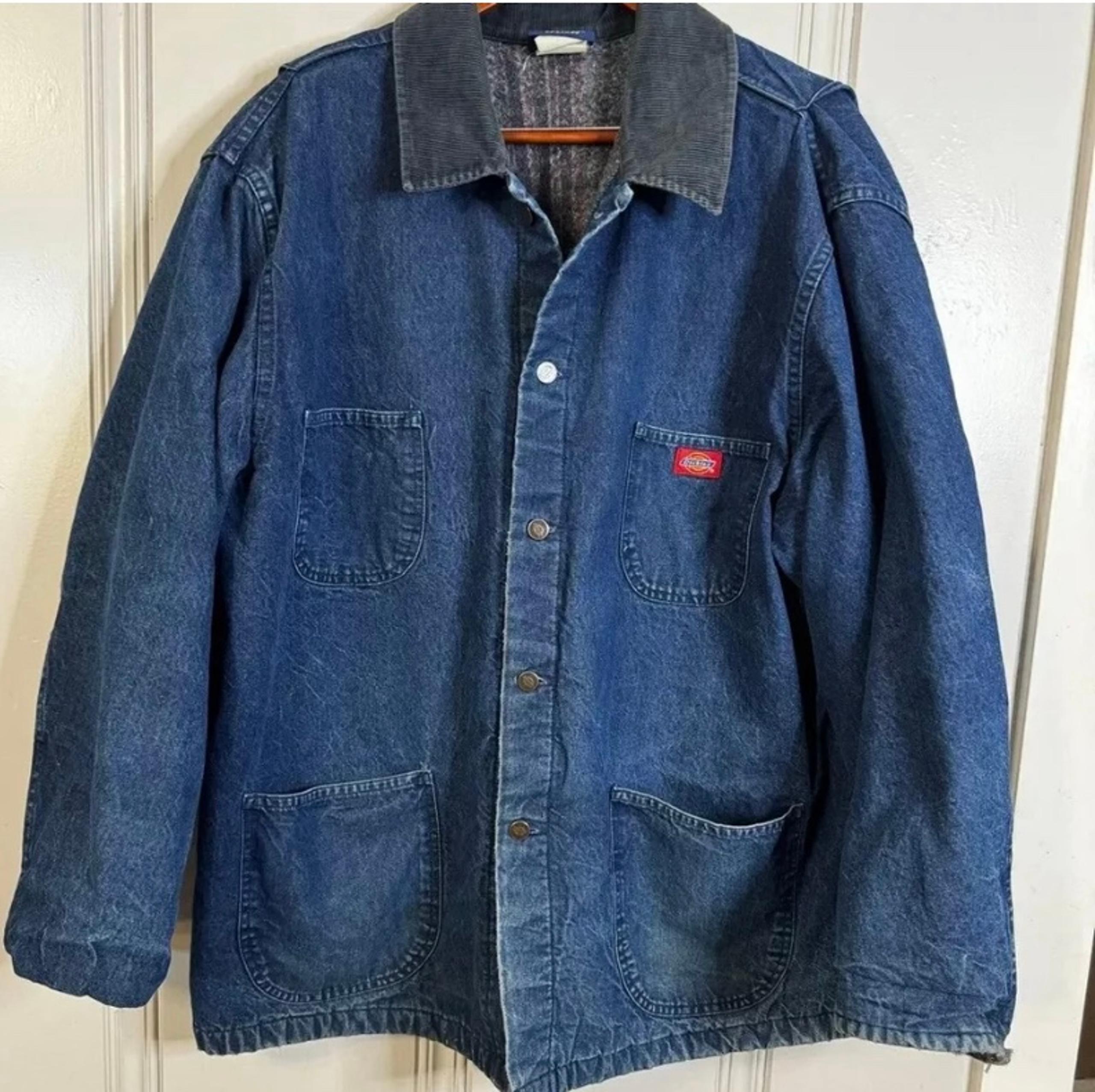 Vintage Dickies Jacket Size XXL Blanket Lined Denim Heavyduty Outdoor/Work Coat