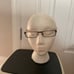 Vintage Armani y2k eyeglasses minimalist black striped whimsy square frame prepp