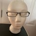 Vintage Armani y2k eyeglasses minimalist black striped whimsy square frame prepp