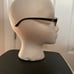 Vintage Armani y2k eyeglasses minimalist black striped whimsy square frame prepp