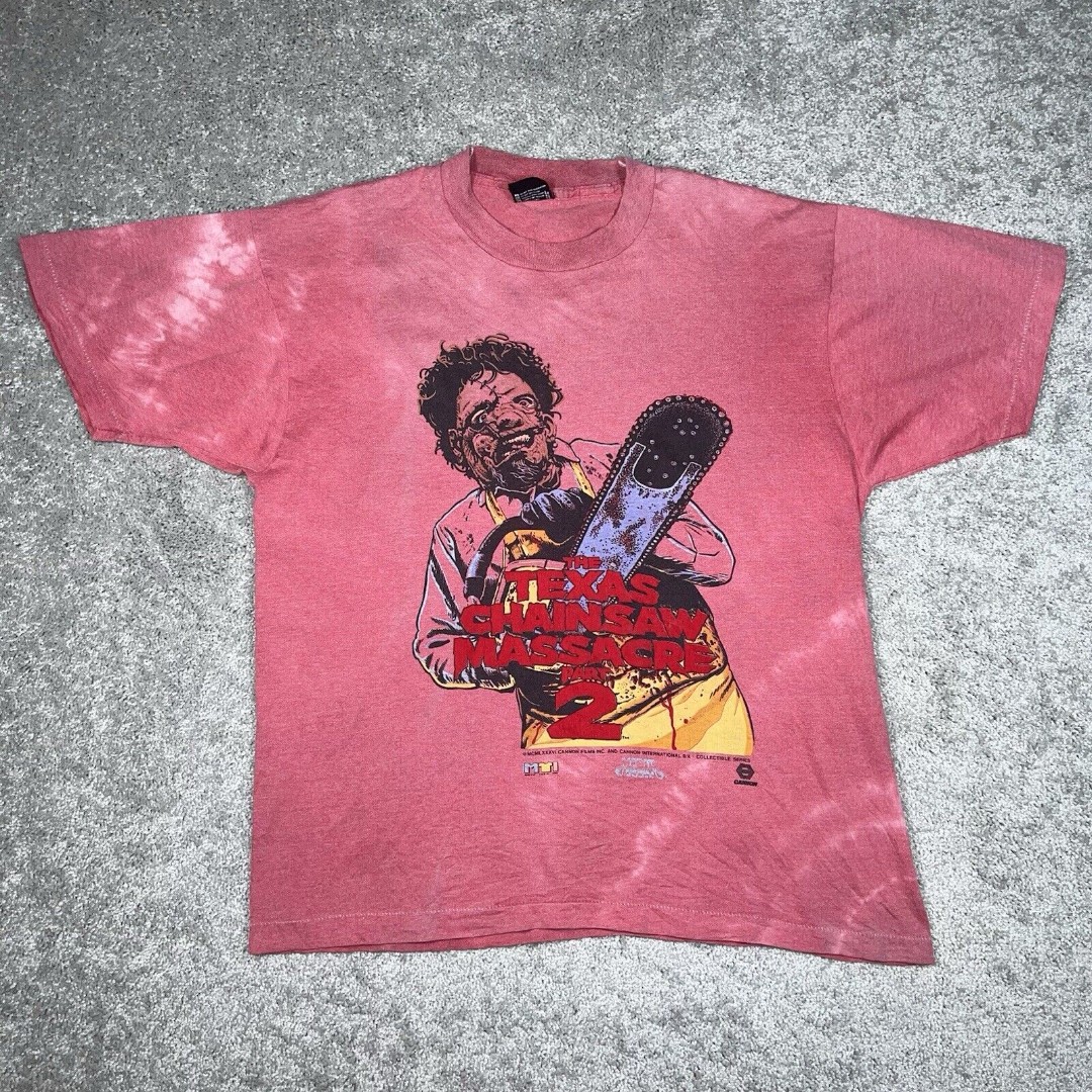 Vintage 80s 90s The Texas Chainsaw Massacre Part 2 Horror T-Shirt RARE Size L/XL