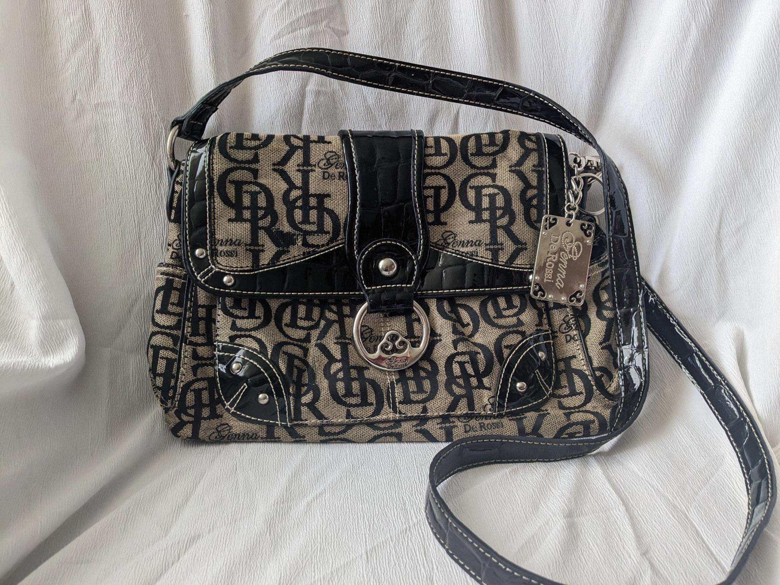 Genna de Rossi Purse | Tan and Black Cross-body Shoulder Bag
