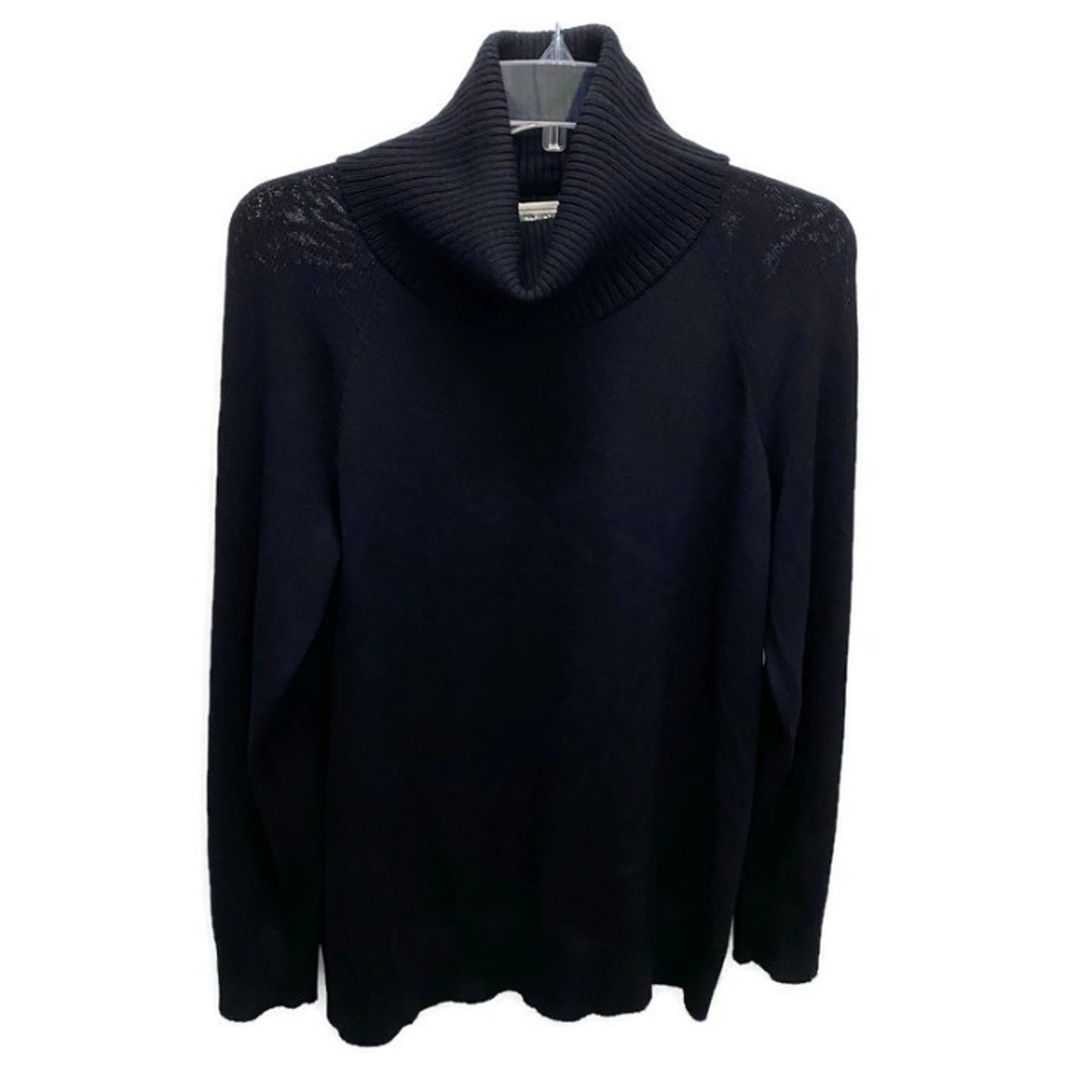 St. John Black Turtleneck Wool Sweater