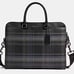 NWT BECKETT PORTFOLIO BRIEF IN SIGNATURE CANVAS WITH PLAID PRINT (COACH F83000)